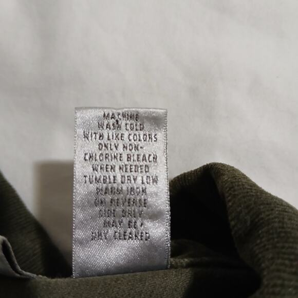 Chico's 1(US 8/10) Olive Green Stretch Corduroy Button-Up Jacket Cotton/Spandex - Picture 15 of 16